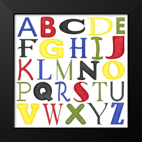 Kids Room Letters Black Modern Wood Framed Art Print by Meagher, Megan