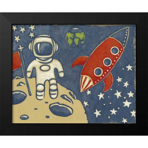 Space Explorer I Black Modern Wood Framed Art Print by Zarris, Chariklia