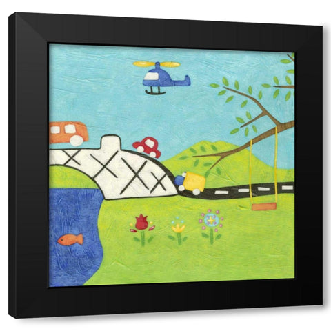 Far and Away II Black Modern Wood Framed Art Print by Zarris, Chariklia