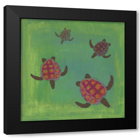 Wave Riders I Black Modern Wood Framed Art Print with Double Matting by Ludwig, Alicia