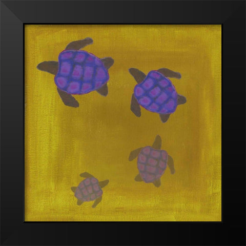 Wave Riders III Black Modern Wood Framed Art Print by Ludwig, Alicia