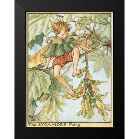 The Sycamore Fairy Black Modern Wood Framed Art Print by Vision Studio
