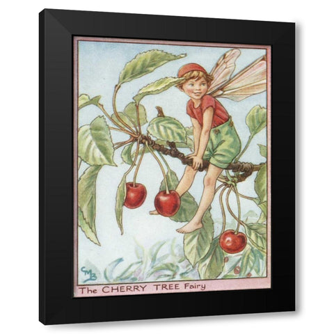 The Cherry Tree Fairy Black Modern Wood Framed Art Print by Vision Studio