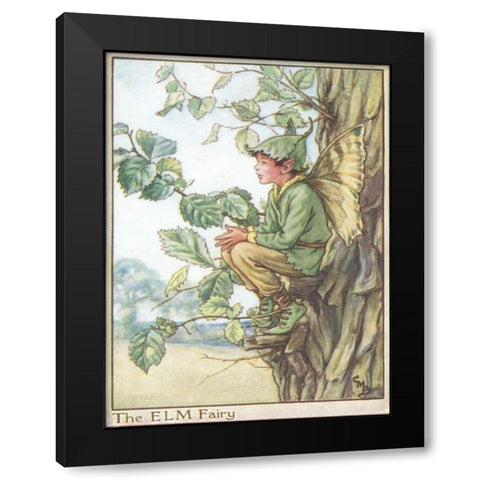 The Elm Fairy Black Modern Wood Framed Art Print with Double Matting by Vision Studio