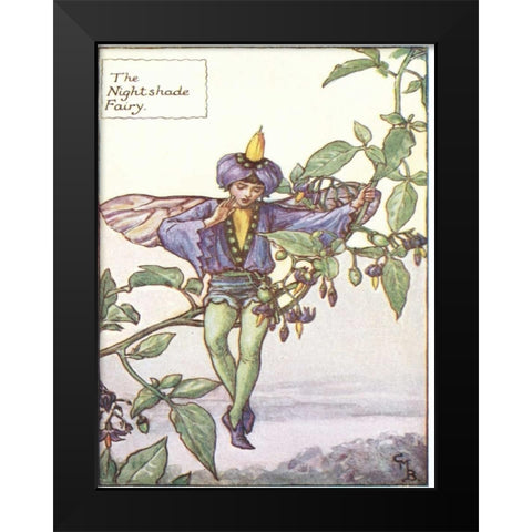 The Nightshade Fairy Black Modern Wood Framed Art Print by Vision Studio
