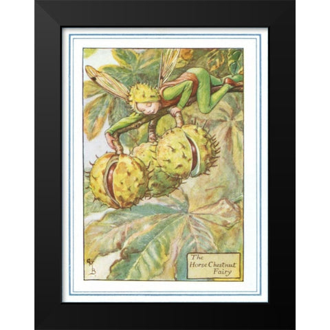 The Horse Chestnut Fairy Black Modern Wood Framed Art Print by Vision Studio