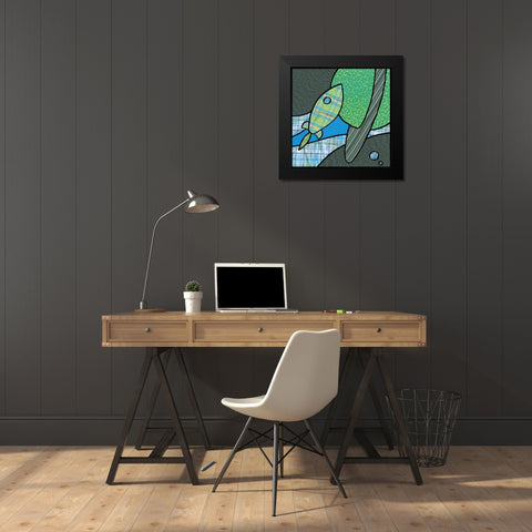 Patchwork Planets III Black Modern Wood Framed Art Print by Swinford, Charles