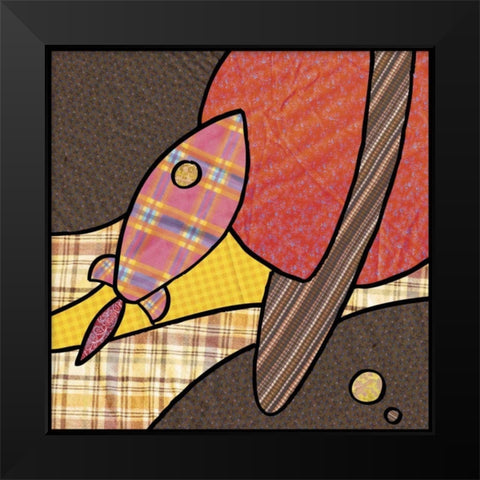 Patchwork Planets IV Black Modern Wood Framed Art Print by Swinford, Charles