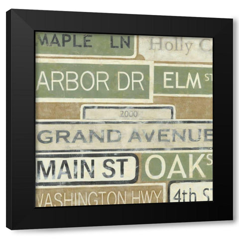 Main Street USA I Black Modern Wood Framed Art Print with Double Matting by Zarris, Chariklia