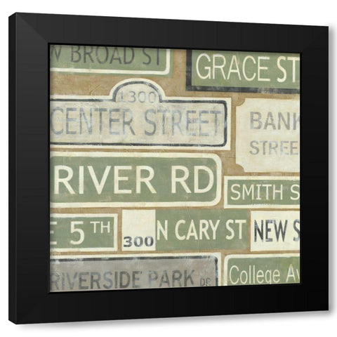 Main Street USA II Black Modern Wood Framed Art Print with Double Matting by Zarris, Chariklia