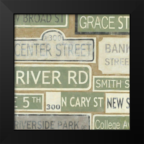 Main Street USA II Black Modern Wood Framed Art Print by Zarris, Chariklia