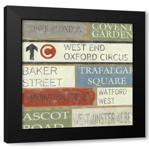 Tour of London Black Modern Wood Framed Art Print with Double Matting by Zarris, Chariklia