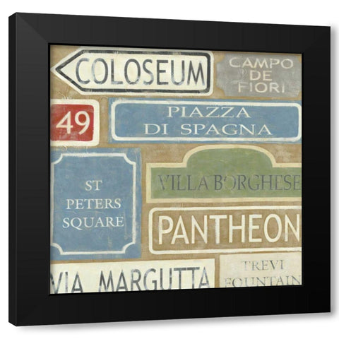 Tour of Rome Black Modern Wood Framed Art Print by Zarris, Chariklia