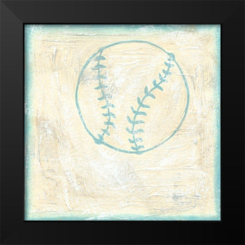 Baseball Rules Black Modern Wood Framed Art Print by Zarris, Chariklia