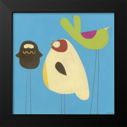 Feathered Friends III Black Modern Wood Framed Art Print by Vess, June Erica