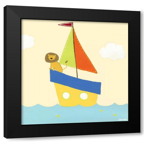 Sailboat Adventure II Black Modern Wood Framed Art Print by Vess, June Erica