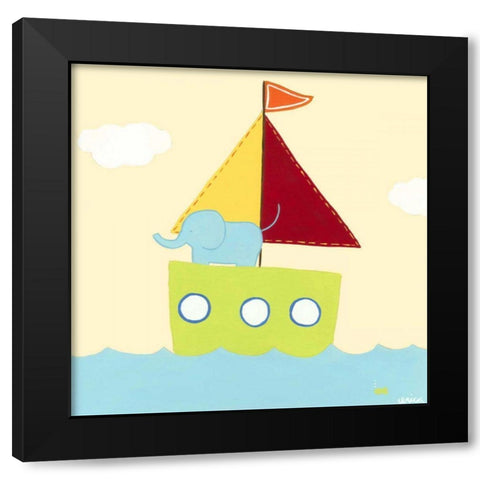 Sailboat Adventure IV Black Modern Wood Framed Art Print with Double Matting by Vess, June Erica