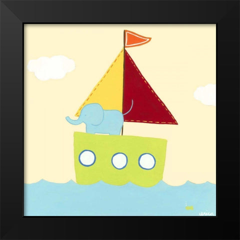 Sailboat Adventure IV Black Modern Wood Framed Art Print by Vess, June Erica