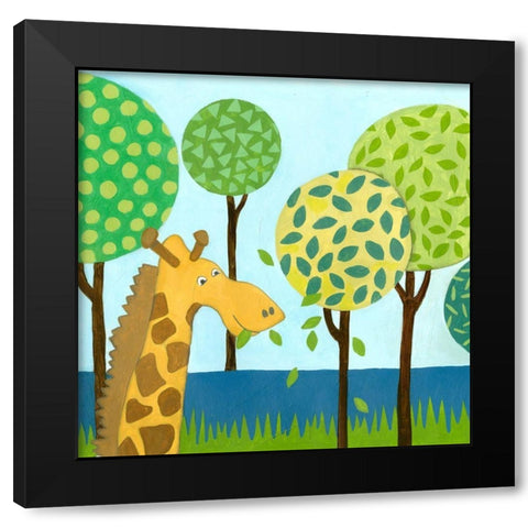 Jungle Fun III Black Modern Wood Framed Art Print with Double Matting by Meagher, Megan