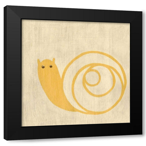 Best Friends - Snail Black Modern Wood Framed Art Print with Double Matting by Zarris, Chariklia