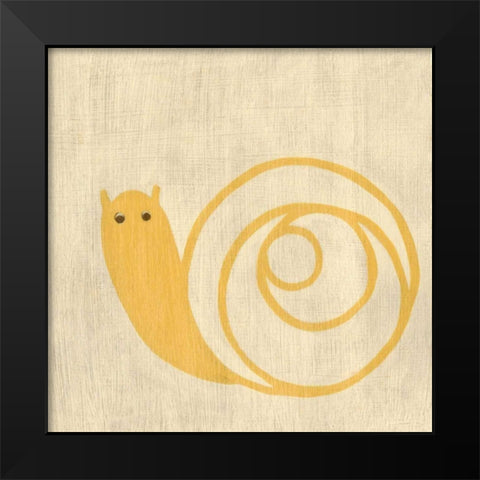 Best Friends - Snail Black Modern Wood Framed Art Print by Zarris, Chariklia