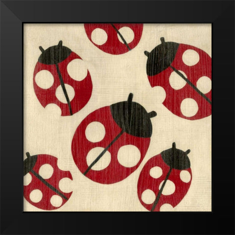 Best Friends - Ladybugs Black Modern Wood Framed Art Print by Zarris, Chariklia