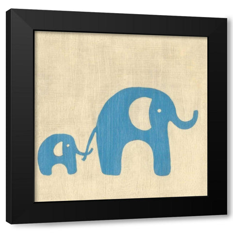 Best Friends - Elephants Black Modern Wood Framed Art Print with Double Matting by Zarris, Chariklia