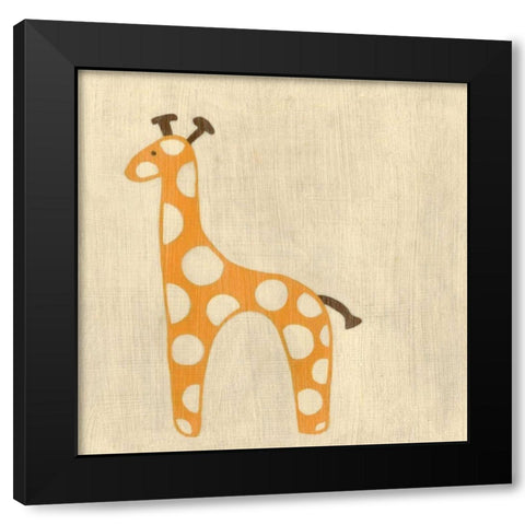 Best Friends - Giraffe Black Modern Wood Framed Art Print by Zarris, Chariklia