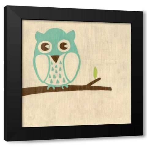 Best Friends - Owl Black Modern Wood Framed Art Print with Double Matting by Zarris, Chariklia