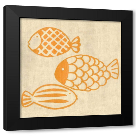 Best Friends - Fish Black Modern Wood Framed Art Print by Zarris, Chariklia