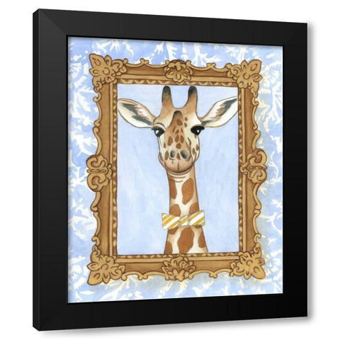 Teachers Pet - Giraffe Black Modern Wood Framed Art Print by Zarris, Chariklia