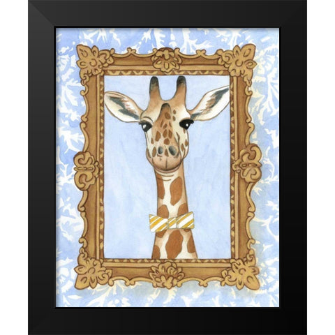 Teachers Pet - Giraffe Black Modern Wood Framed Art Print by Zarris, Chariklia