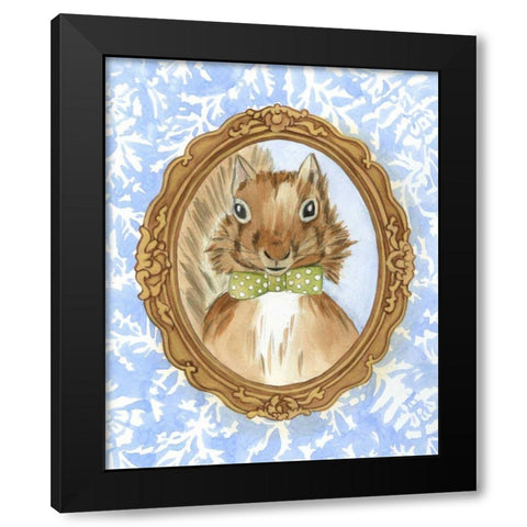 Teachers Pet - Squirrel Black Modern Wood Framed Art Print with Double Matting by Zarris, Chariklia