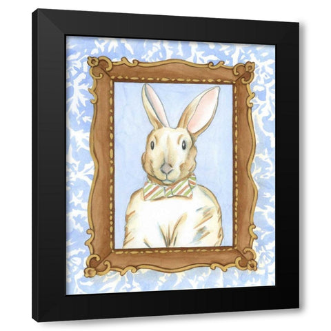 Teachers Pet - Rabbit Black Modern Wood Framed Art Print with Double Matting by Zarris, Chariklia