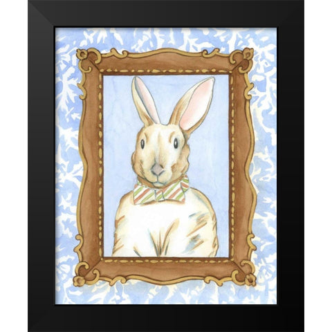 Teachers Pet - Rabbit Black Modern Wood Framed Art Print by Zarris, Chariklia