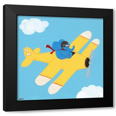 In the Clouds III Black Modern Wood Framed Art Print by Vess, June Erica