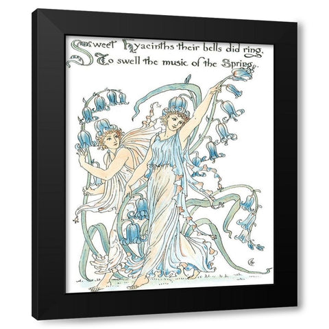 Shakespeares Garden II (Hyacinth) Black Modern Wood Framed Art Print by Crane, Walter