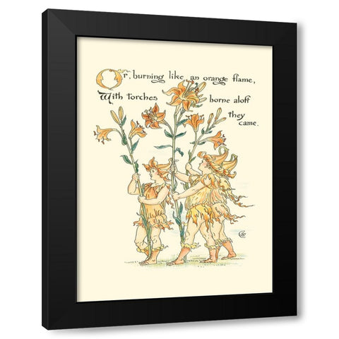 Shakespeares Garden VIII (Lily) Black Modern Wood Framed Art Print with Double Matting by Crane, Walter