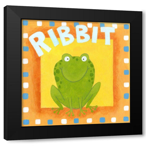 Ribbit Black Modern Wood Framed Art Print by Meagher, Megan