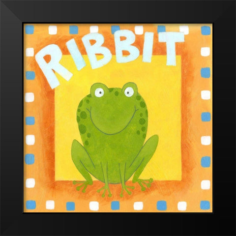 Ribbit Black Modern Wood Framed Art Print by Meagher, Megan