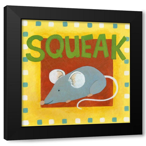 Squeak Black Modern Wood Framed Art Print by Meagher, Megan