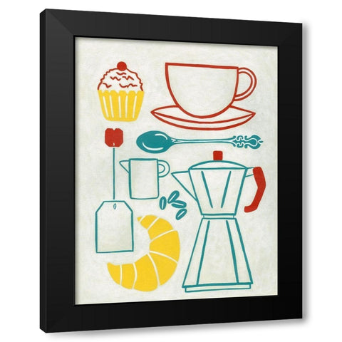 Sunday Brunch Black Modern Wood Framed Art Print by Zarris, Chariklia