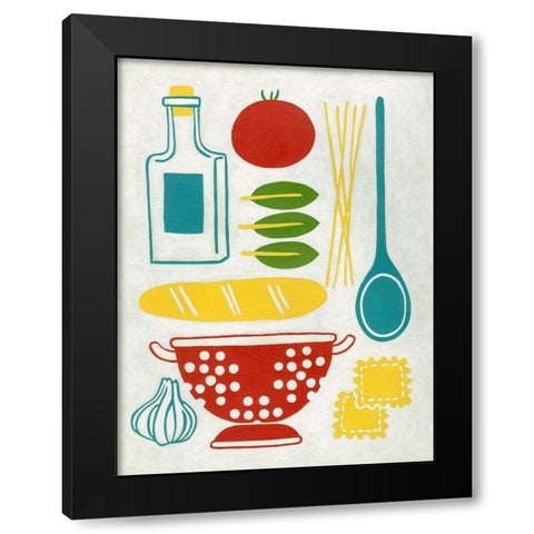 Sunday Dinner Black Modern Wood Framed Art Print with Double Matting by Zarris, Chariklia