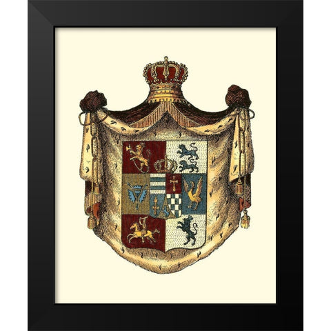Regal Crest I Black Modern Wood Framed Art Print by Vision Studio