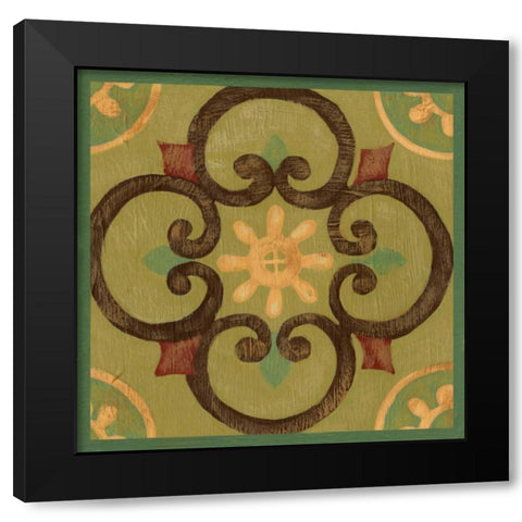 Patchwork V Black Modern Wood Framed Art Print with Double Matting by Zarris, Chariklia