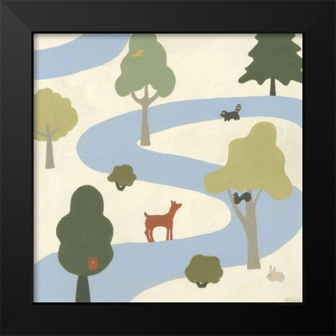 Enchanted Forest I Black Modern Wood Framed Art Print by Vess, June Erica
