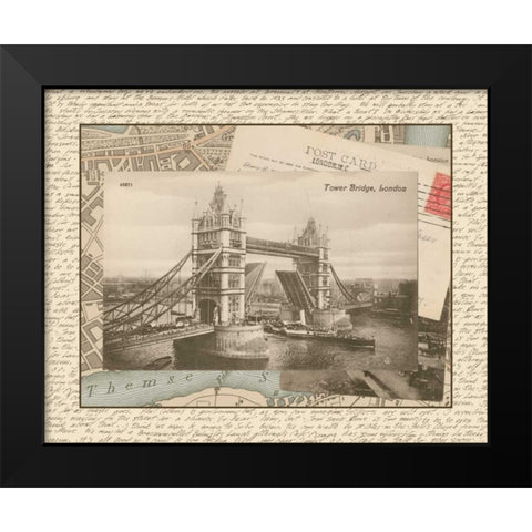 London Bridge Black Modern Wood Framed Art Print by Vision Studio