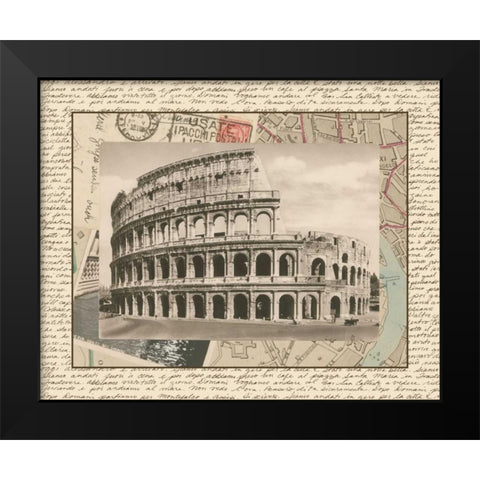 Colosseum Black Modern Wood Framed Art Print by Vision Studio