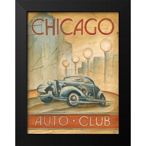 Chicago Auto Club Black Modern Wood Framed Art Print by Harper, Ethan