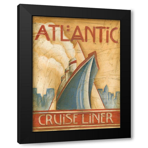 Atlantic Cruise Liner Black Modern Wood Framed Art Print by Harper, Ethan